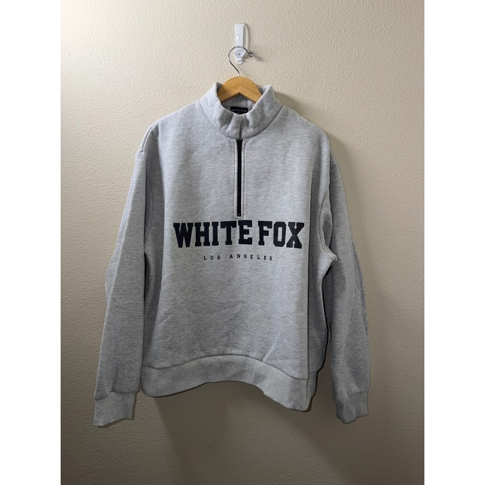 Women's White Fox Quarter Zip Pullover Size Small/Medium